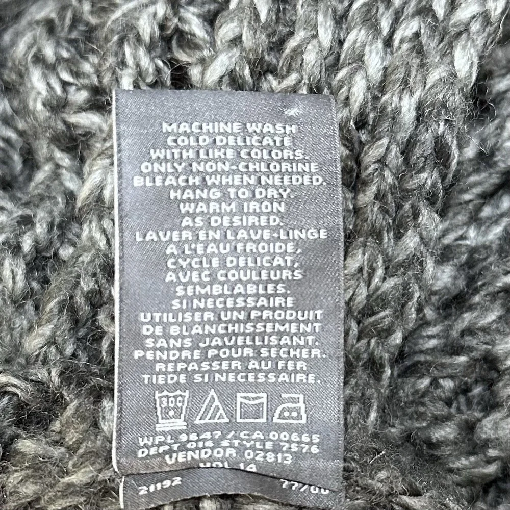 Eddie Bauer Infinity Scarf Gray Open Knit Wool Blend Chunky Loop Womens